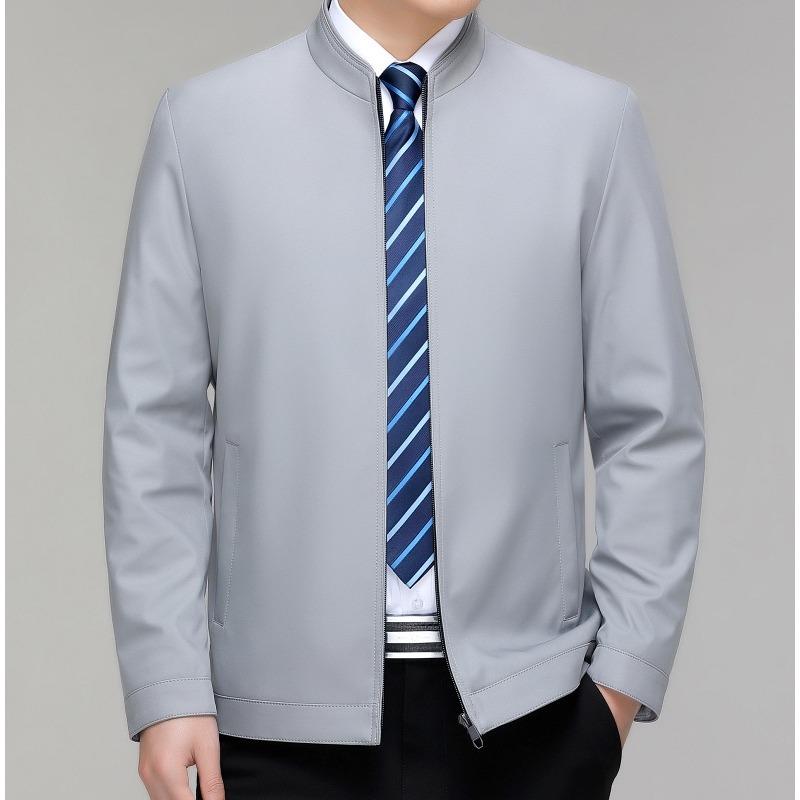 New Men's Jacket Spring and Autumn Jacket Middle-aged High-end Business Casual Jacket Dad Lapel Top