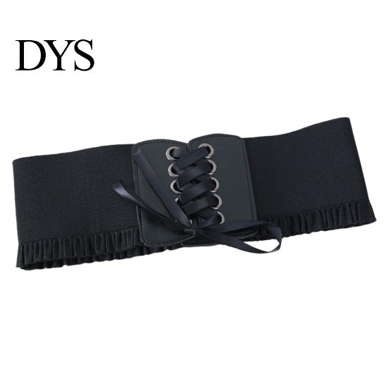 Women Wide Belt Corset Waist for Lace Up Tied Waspie Trendy Elastic Dresses Halloween Pirate Costume Accessory Retro Design
