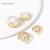 12/16MM 18K Gold Plated Brass Filigree Bead Cap Metal Large Beads Caps For Jewelry Making DIY Beading Accessories Wholesale