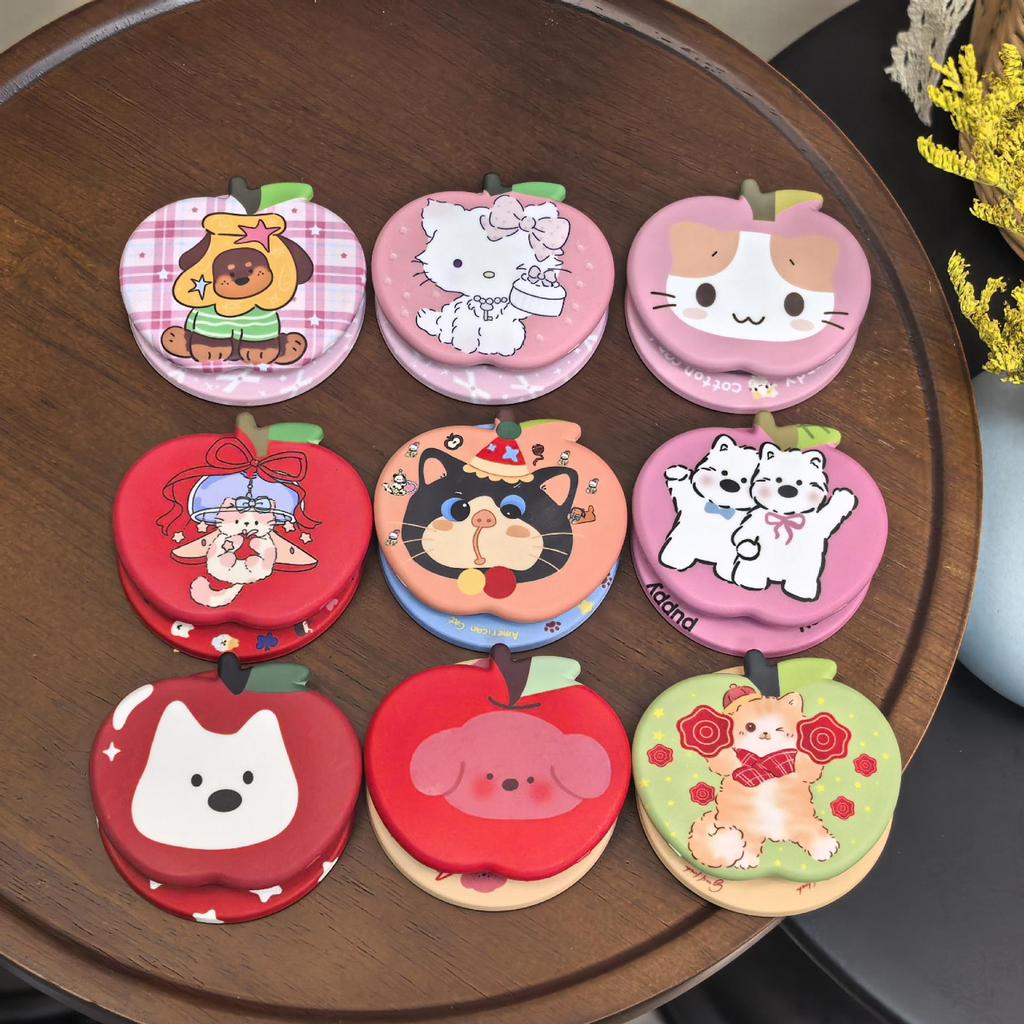 Cartoon Heart Girl Phone Holder – Magnetic, Retractable Airbag Stand with Finger Ring