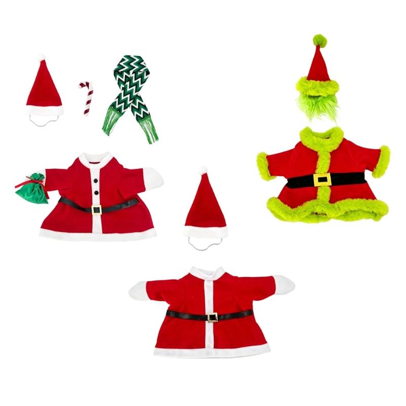 Christmas Porch Geese Clothes for 23 Inch Display, Polyester Outfit Set for Porch Accent, Entryway Display, and Indoors