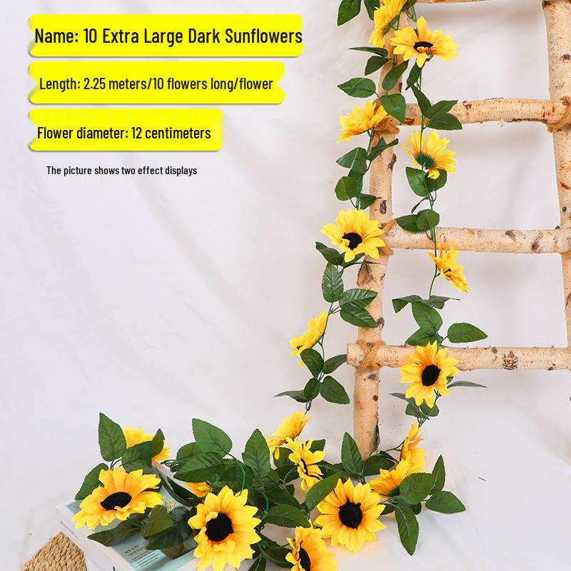 Sunflower Wall Hanging Basket - Artificial Vine for Indoor Decor