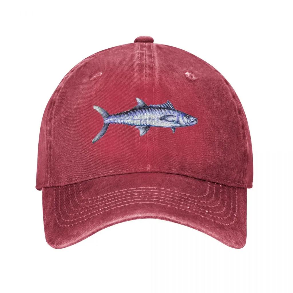 Kingfish King Mackerel Pen and Ink Drawing Baseball Cap Thermal Visor Tactical Cap Fishing Caps Man Dad Hat Girl Mens