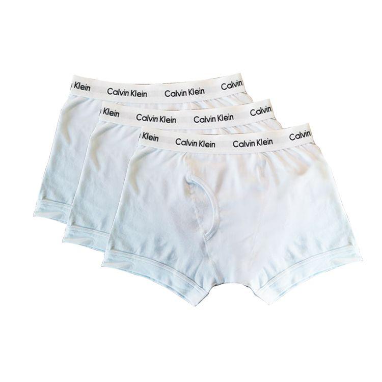 Calvin Klein Solid Logo Waistband Boxer Shorts Men underwear White NB2616110 XL
