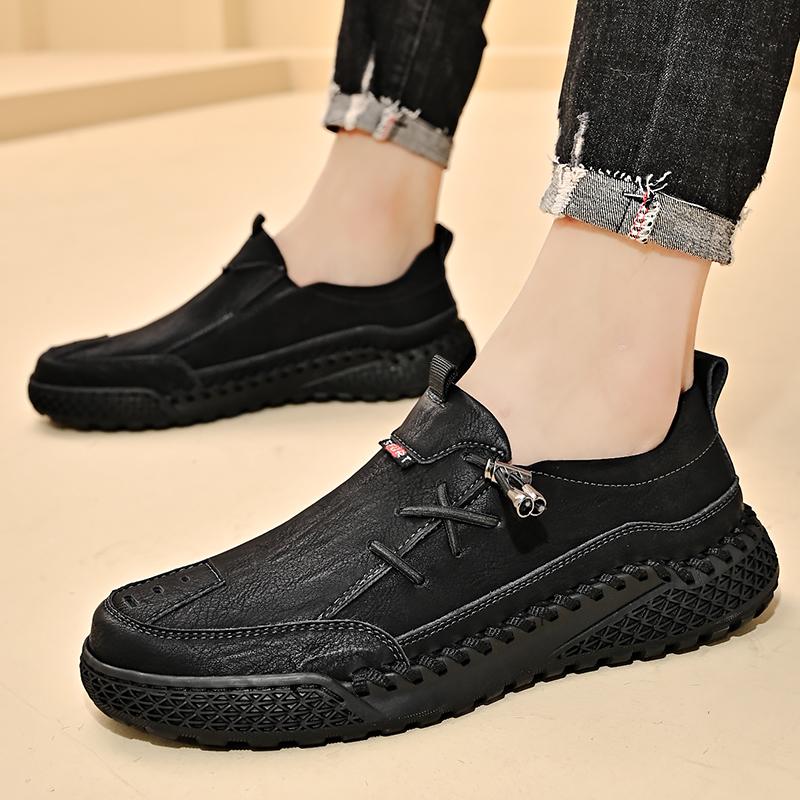 Fashion Male High Quality Loafers All-match Men's Fashion Casual Shoes Leather Mens Slip on Shoes Male Comfortable Walking Footwear