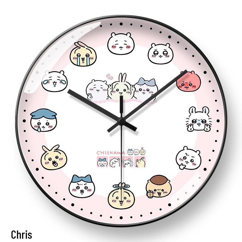 Jiji and Kawa Usagi Silent Wall Clock for Bedroom and Living Room 8 inches