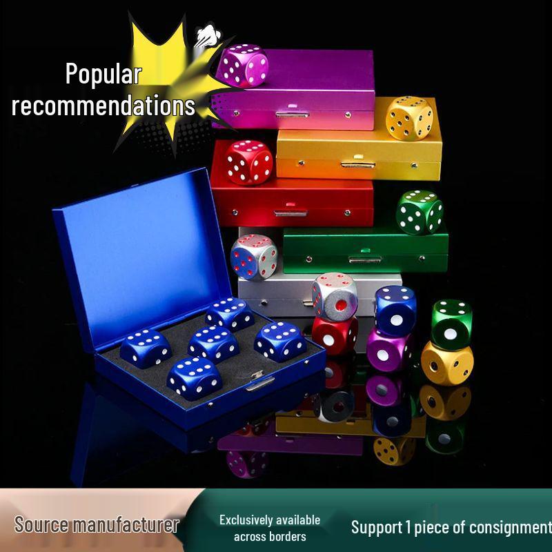 Aluminum Alloy Square Boxed Dice for Casual Entertainment and Dining
