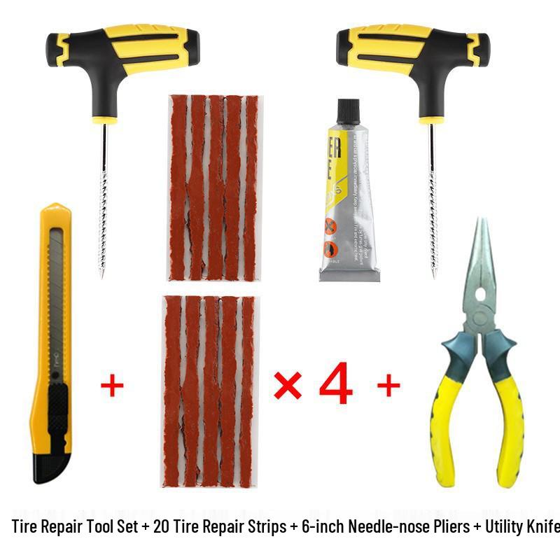 Rapid Repair Kit: Car & Motorcycle Tire Vacuum Glue and Emergency Tool Set