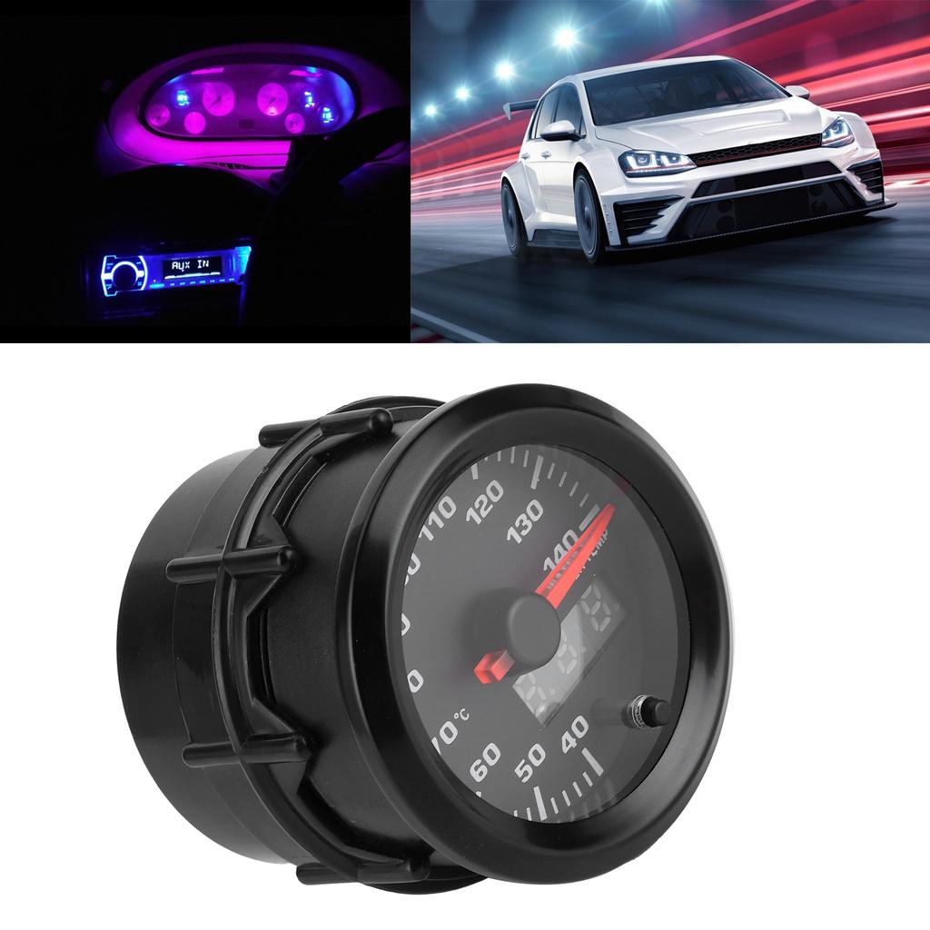 2-Zoll-Wassertemperaturanzeige 40140 Grad Celsius Zeiger 7 Farben LED-Anzeige Universal für 12-V-Autos