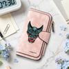 Gothic Demon Pattern Long Wallet Gothic Dark Style Demon Print Wallet