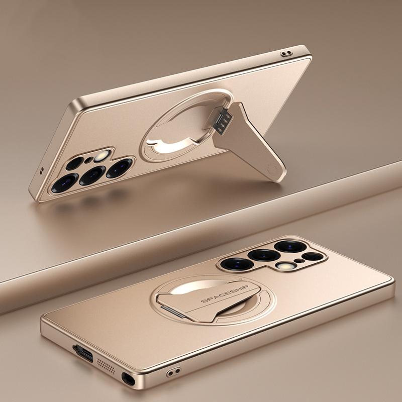 KEYSION Magnetic Phone Case for Samsung S26 Ultra 5G Metal Paint TPU+PC Upright Kickstand Shockproof Cover for Galaxy S26+ Plus