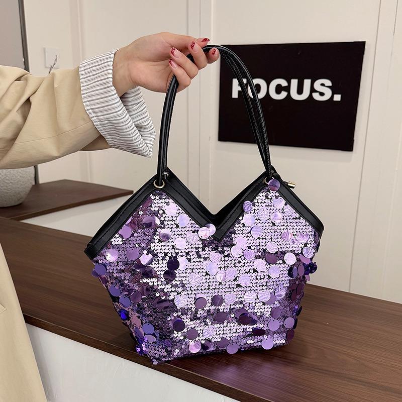 Commuting To Work, Fringed Sequins, Spring New Large-capacity Trendy Shoulder Portable Tote Bag