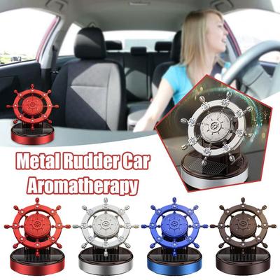 Solar Rotating Car Aromatherapy Spot Wholesale Creative Metal Boat Rudder Car Perfume Ornaments Car Interior Perfume