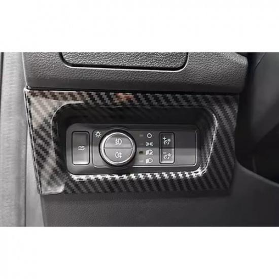 Headlight Switch Control Frame Cover For Ford Ranger -2024 ABS Carbon Fiber