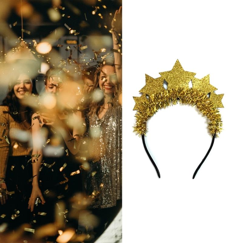 New Year Headband Sparkle Headdress for Women Wedding Christmas New Year Party