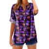 Women's Fashionable, Casual, Comfortable, Loose-Fitting Halloween Print Top