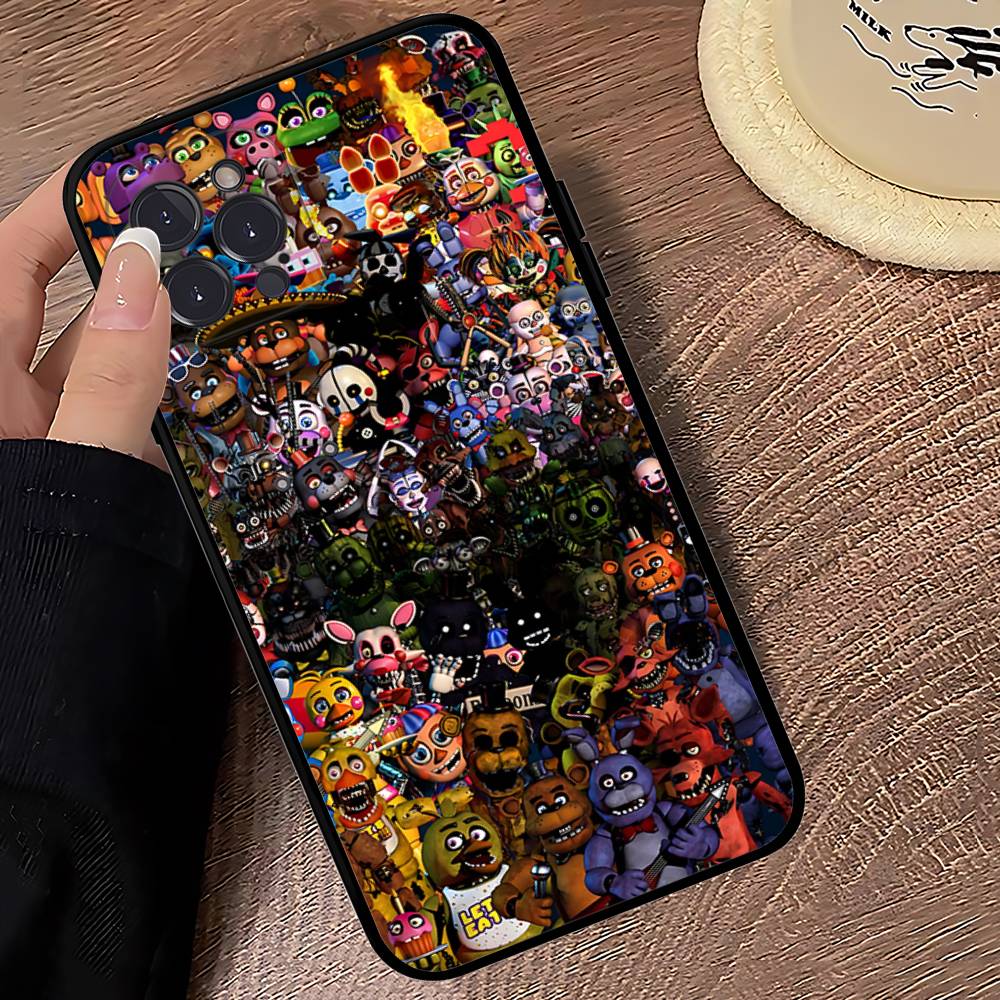 Spiel F-Five N-Nights At F-FreddyS Für IPhone 17 16 15 14 13 12 11 Pro Max Plus Stoßfeste Schwarze Weiche Handyhülle
