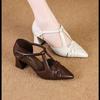  sapatos femininas women cute pointed toe black light weight spring & summer hollow out stiletto heel shoes  ab738