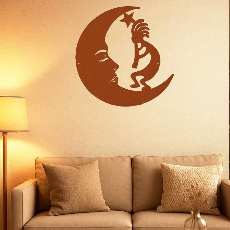 Metal Moon Wall Art Modern Home Decor Sign