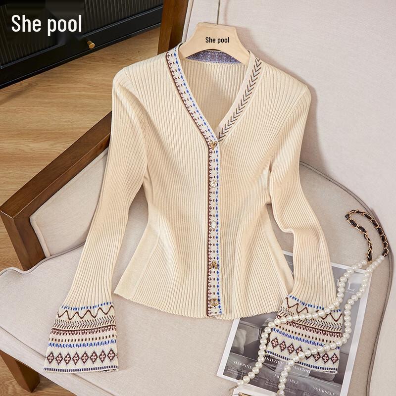

Shechi Women s V-Neck Slim Fit Long Sleeve Knit Cardigan M