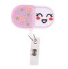 Retractable Badge Reel Holder with Smiling Capsule Design for Nurses Medical Staff ID Card Clip Durable Retractable Cord