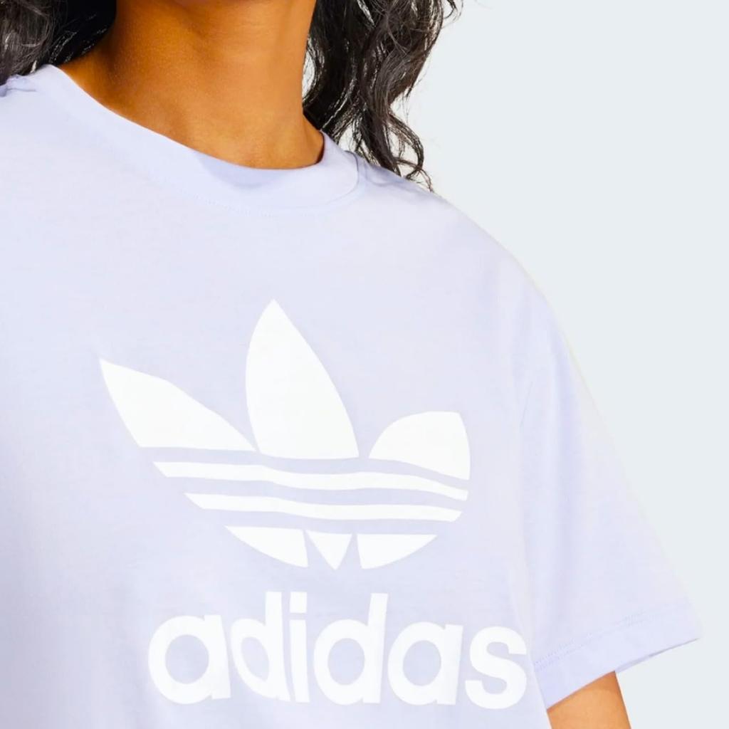 Adidas Originals Adicolor Trefoil Boxy Size M IN8439 Violet T-Shirt, Women's, (Bust 79-82cm),