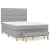 3137389 vidaXL Lit à sommier tapissier avec matelas Gris clair 140x190cm Tissu