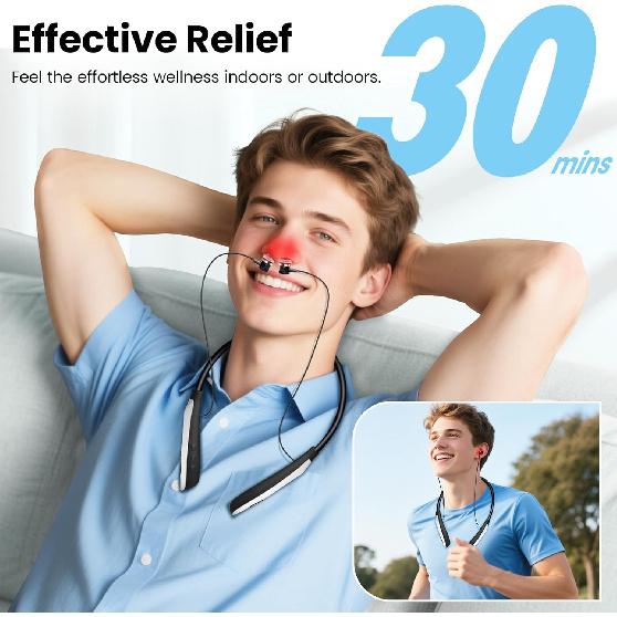 Red Light Therapy for Nose & Ears, 2-in-1 Infrared Nasal Therapy Device, Red Light Therapy for Ear Relief, Portable Light-weight Soothing Device with