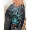 BeatStreet Vintage Statue of Liberty Diamonds Jeans Casual Denim Pants High Waist Straight Wide Leg Jeans Harajuku Y2k 2000s Women Clothing