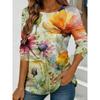 Flower Printing Versatile Comfortable Long Sleeve Fashion Loose Pullovers Long Sleeves Women’s