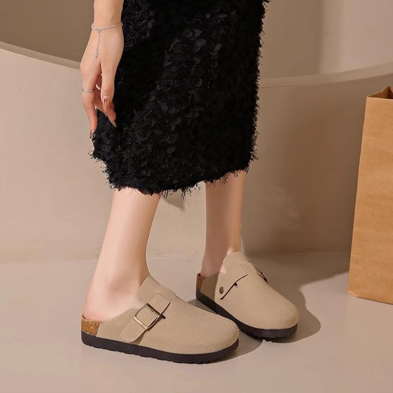 Retro Birken bag head slippers women's outer wear 2025 spring and summer new thick bottom one pedal Boken casual lazy half drag
