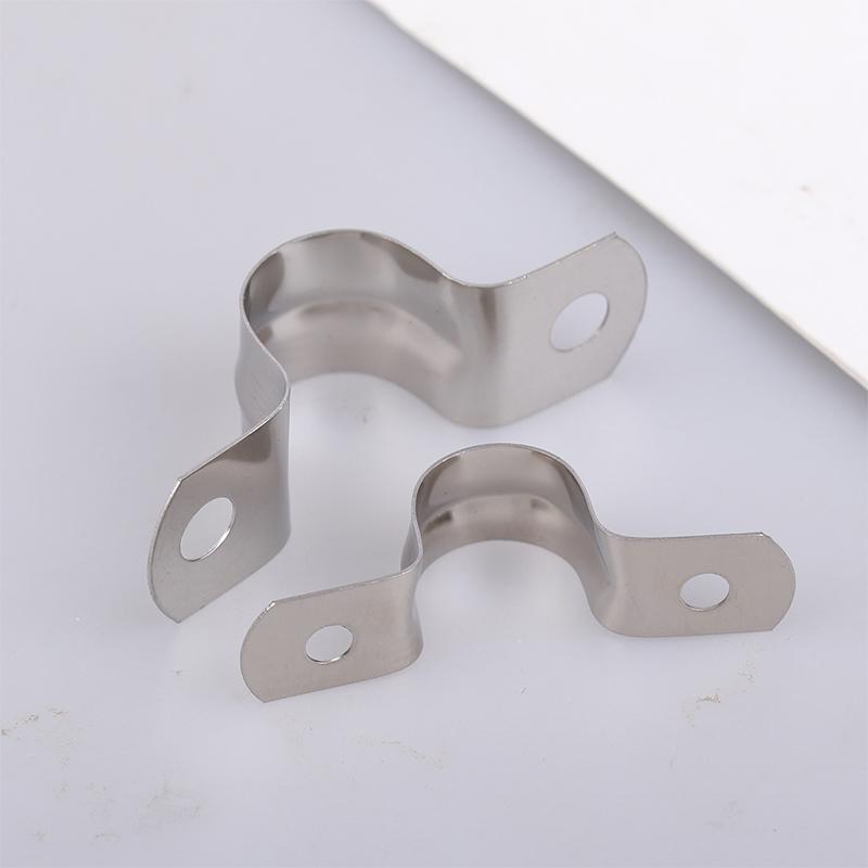 20Pcs M5-20 Rigid Pipe Strap Stainless Steel 2 Holes Cable U Bracket Pipe Clamp For Fixing Pipe Or Cable Horseback Saddle Clamp
