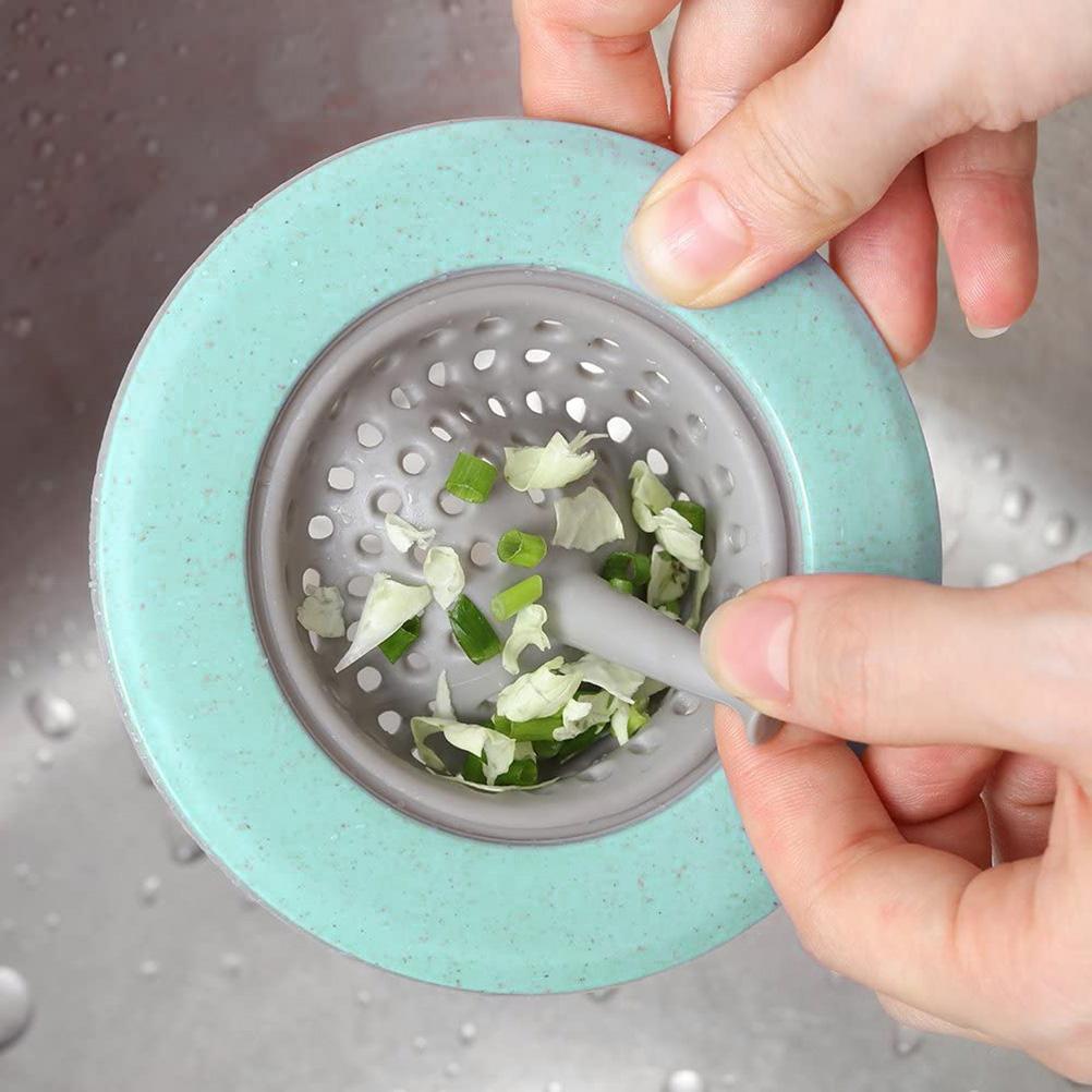 4 Stück Silikon Küchenspüle Sieb Abwasser Haarsieb Sammeln Badablauf Stöpsel Spüle Bodenablauf