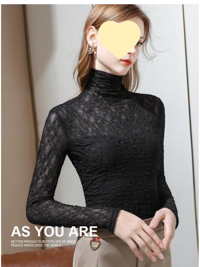 2025 Spring Women's Plus Velvet Turtleneck Innerwear Shirt - No Lace, New Casual Style