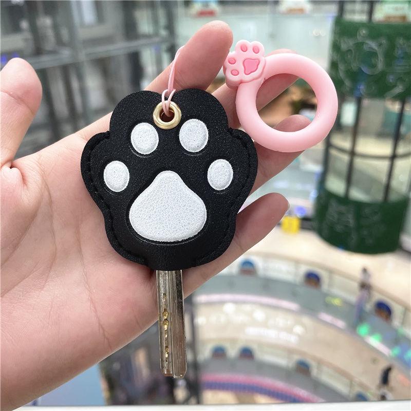 Personalized Cat Paw Keychain: Cute Women's Access Card Holder & Key Cover for Home and Vehicle