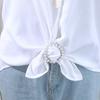 Geometric Pearl Shawl Clip Clothes Waist Buckle Brooch Corner Knotted Buttons Scarf Buckle