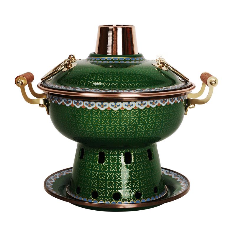 ZISIZ Cloisonné Copper Mini Hot Pot