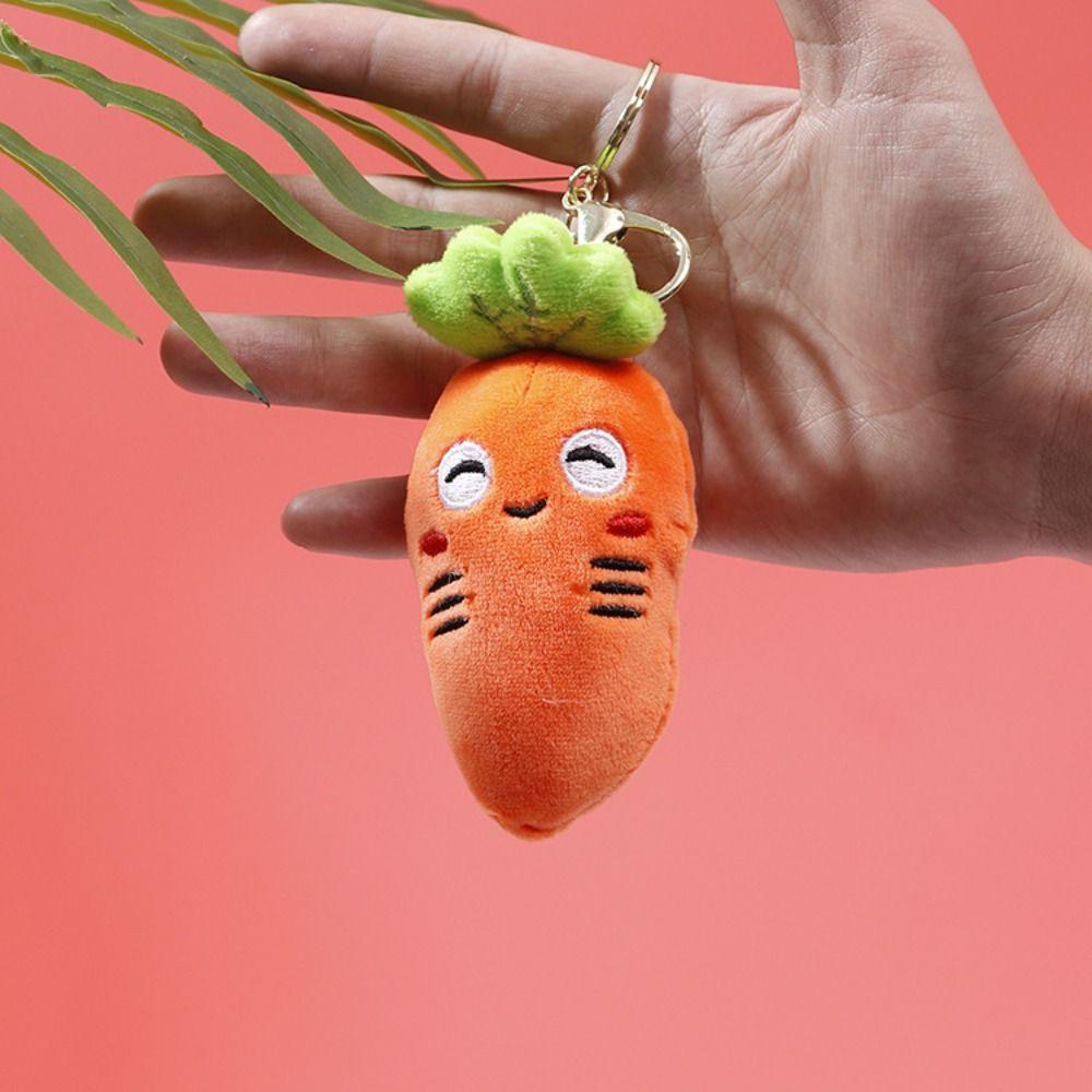 Pendant Cartoon Key Holder Plush Carrot Keyring Carrot Plush Keychain Vegetables Carrot Keychain