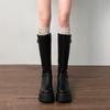 Long tube boots for women 2026 new spring/summer retro French thick soled black knight boots for women