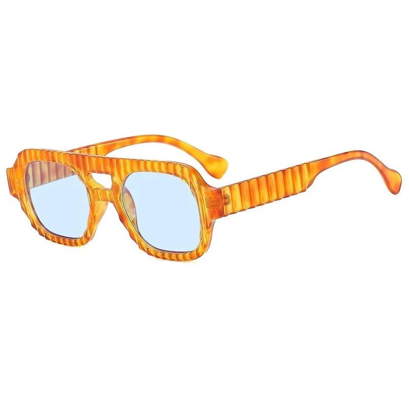 Vintage Double Beams Rectangle Sunglasses Women Men Designer Retro Small Frame UV400 Protection Sun Glasses