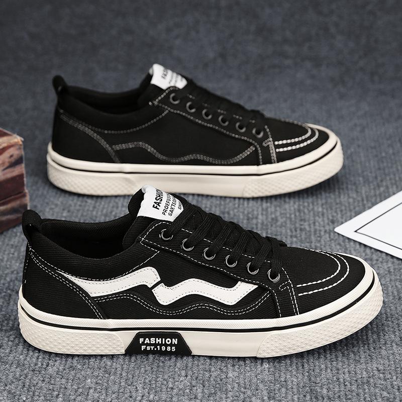 Spring Breathable Canvas Shoes New High-top Casual Shoes Men's Versatile Lace-up Soft-soled Men's Shoes Men's Flat Baseplate Shoes