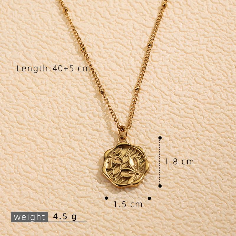 18K Gold Plated Sunflower Rose Necklace – Versatile, Fade-Resistant Stainless Steel Clavicle Chain