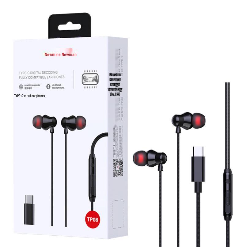 

Newman TP08 Type-C In-ear Earphones with Music and Call Control. чорний