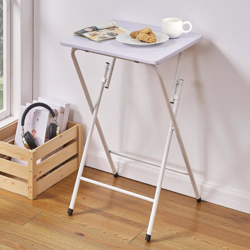 VECELO Mini Folding Side Table, 50cm Wide x 45cm Deep x 70cm High, Simple Desk, Folding Table, Office Desk, Multi-functional Coffee Table, Folding Des