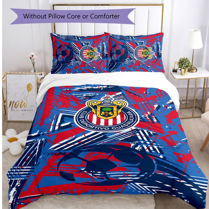 Chivas Printed 3PCS Bedding Set Soft Breathable Duvet Cover Pillowcases Set Washable Bedroom Decor Home Gift