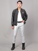 [East Rain] Silver Leather Pants, Pencil Trousers, PU Motorcycle Pants,