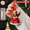 18pcs Christmas Wooden Cute Colorful Angel 2D Flat Wooden Pendant Christmas Tree Decoration Perfect Holiday Party Gift Decoratio