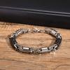 Klobige Byzantinische Armbänder für Männer Jungen, Zweifarbiges Edelstahl Handgefertigtes Armband, Rock Punk Schmuck Geschenk