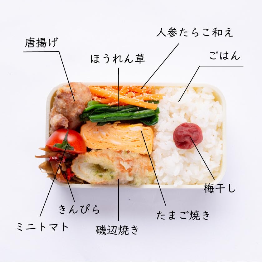 CORETARI Bento Microwave and Dishwasher White (Coretari) Japanese-Made Box, Two-Tier, 450ml, Safe, Small, Square,