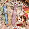 24 Pcs/lot Large Size Vintage Stickers Book Creativity Scrapbooking Stick Labels Scrapbooking Junk Journal Supplies